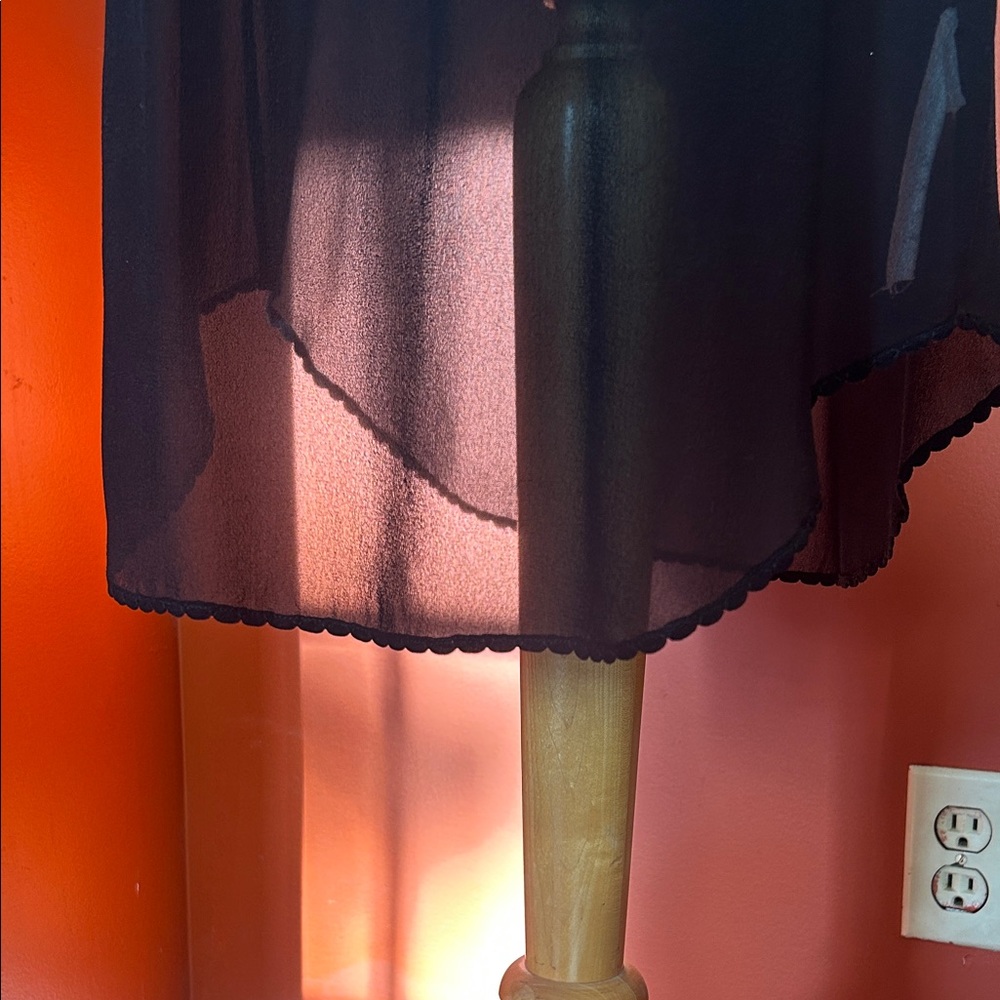 Wilfred Aritzia Long Black Sheer Silk Tank Top - Picture 13 of 13